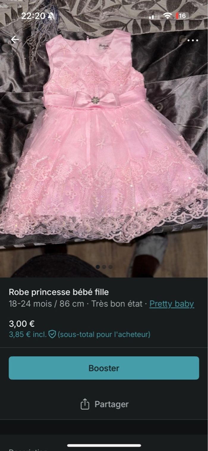 Robe bébé fête