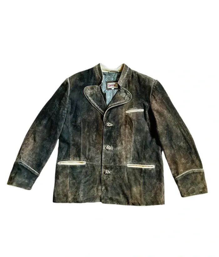 🍁 Veste daim autrichienne vintage Trachten 54/XL Cottagecore Oktoberfest Austrian leather jacket🍁 - photo numéro 11