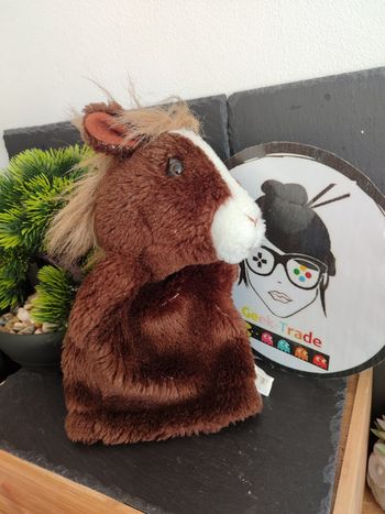 doudou marionnette à main cheval chèvre marron brun blanc bad oldesloe DD003467