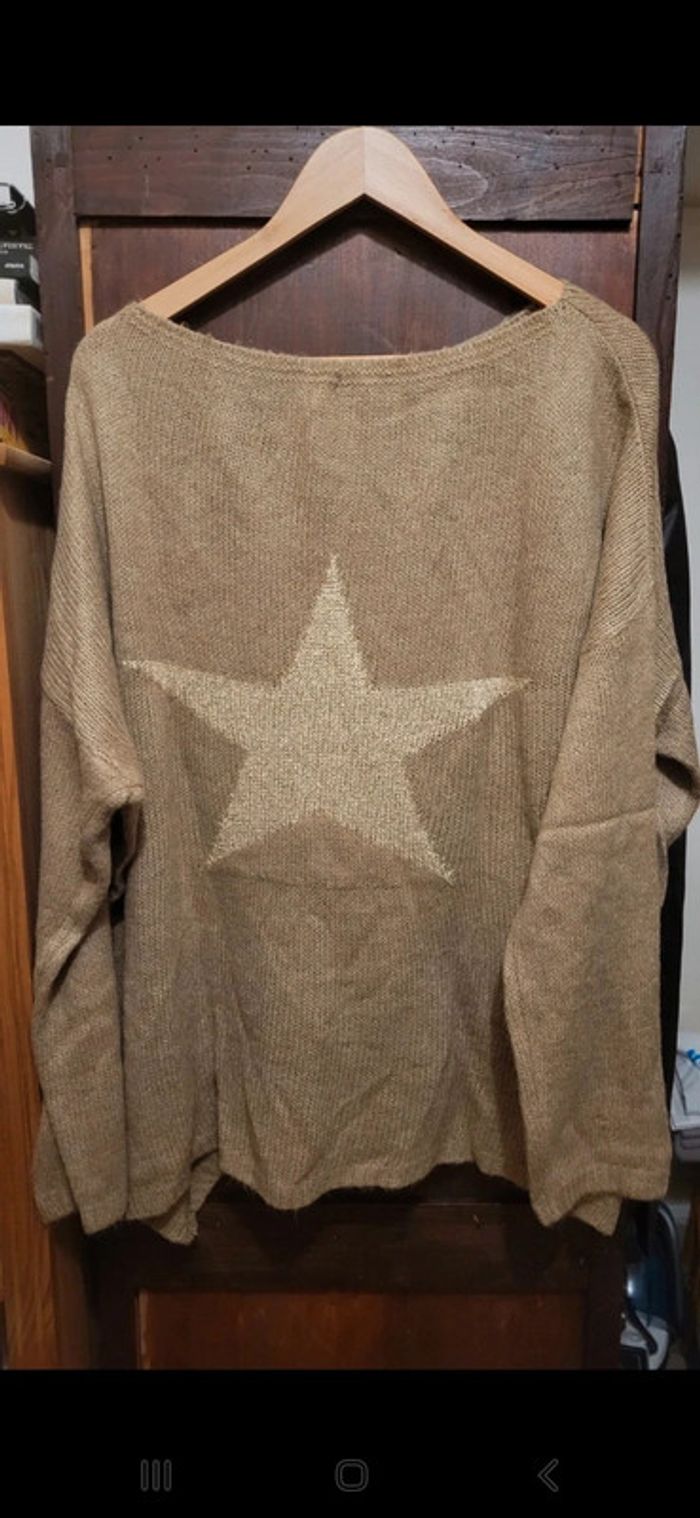 Pull marron étoile - photo numéro 2