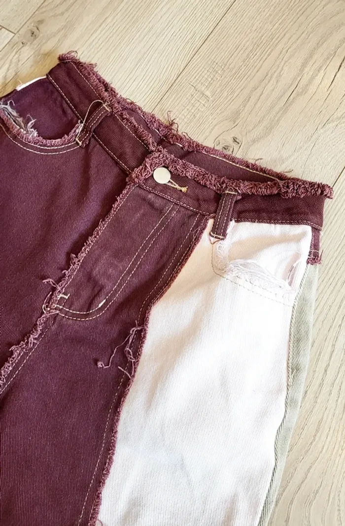 Pantalon patchwork multicolore Shein XS – Neuf sans étiquette - photo numéro 4