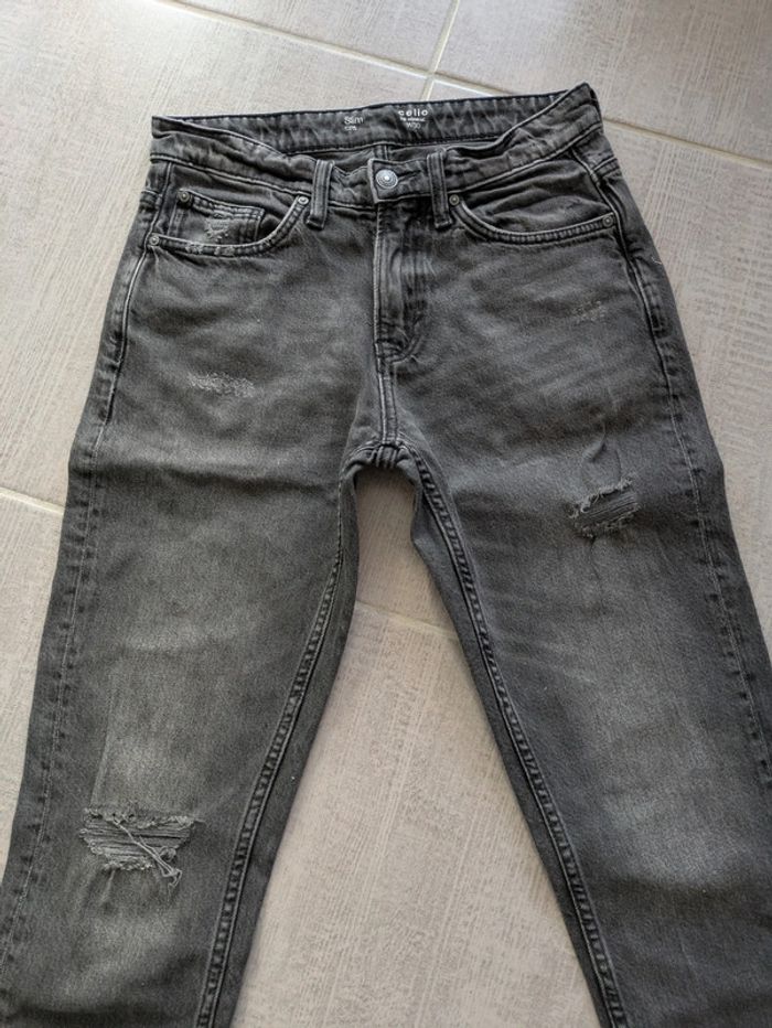 Jean slim Celio gris foncé comme neuf - photo numéro 3