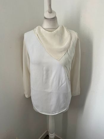 Blouse bi matière soie écrue Sandro M