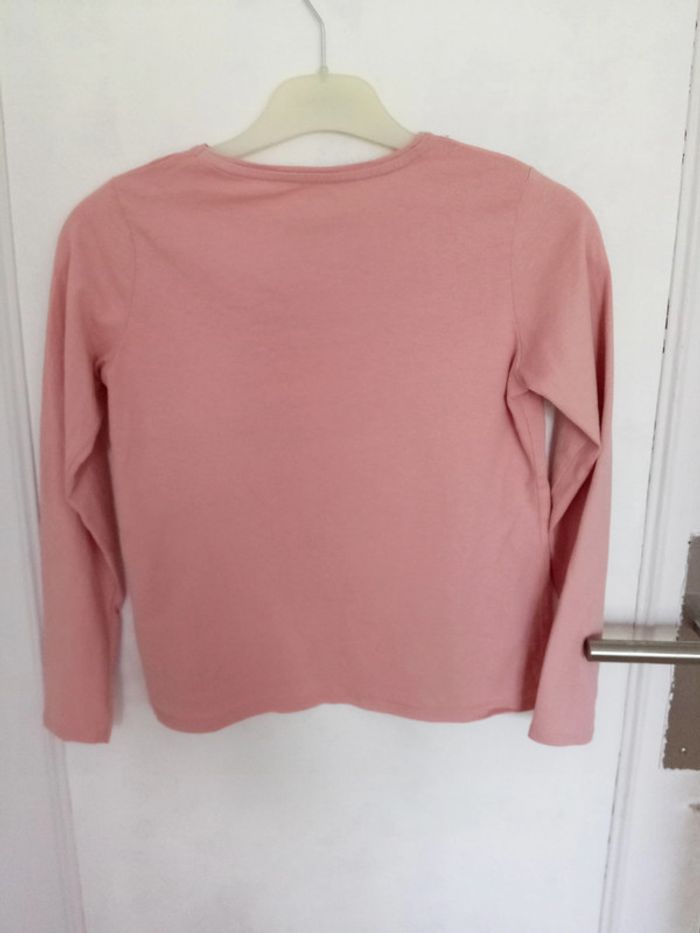 T-shirt manches longues rose Vertbaudet Taille 10 ans - photo numéro 2