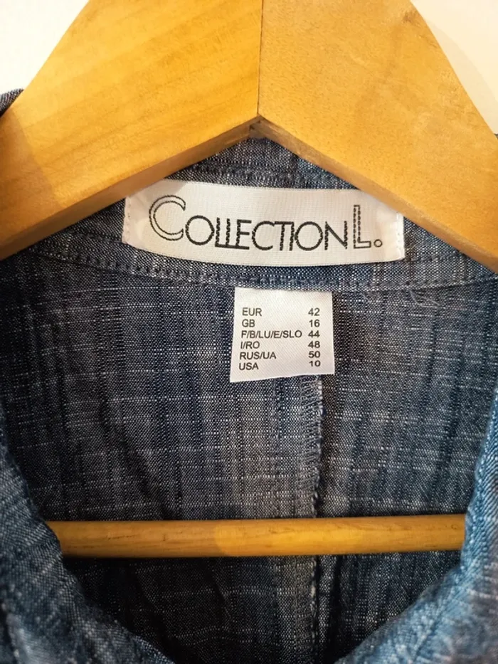 Chemise/veste légère en Jean manches 3/4 Collection L en 44 - photo numéro 5