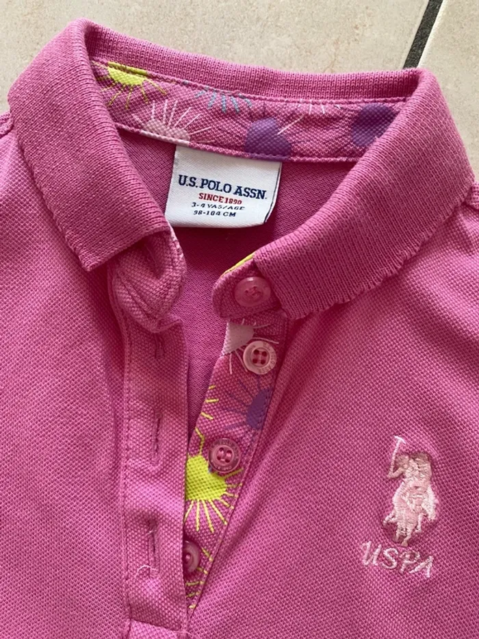 Polo manches courtes fille rose 98 / 104 - photo numéro 4