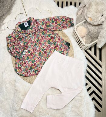 🌸 Ensemble petit bateau - bébé fille - Blouse + legging • 12 mois 🌸