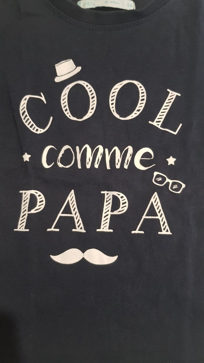 T-shirt coll comme papa - photo numéro 3