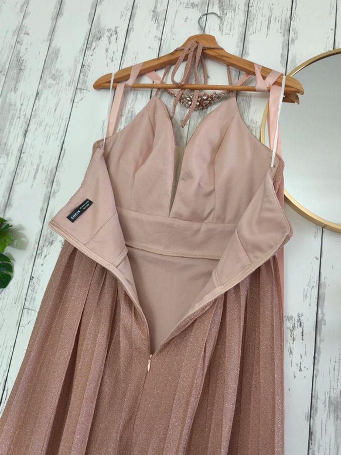 Robe + ceinture robe poudré brillante Shein Femme L - photo numéro 8