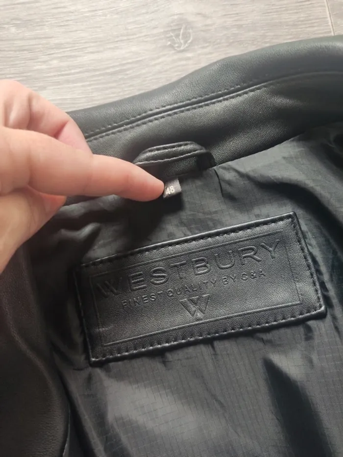 Blouson veste en cuir d'agneau noir avec poches taille 48 / XL Westbury - photo numéro 5