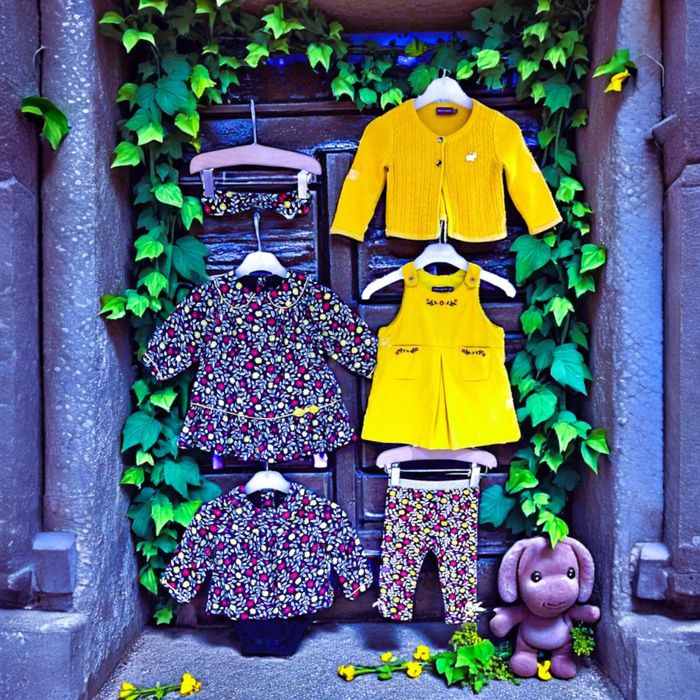 SERGENT MAJOR - LOT ENSEMBLES 6/7P BÉBÉ FILLE MÊME COLLECTION MOTIF FLEURS 6M