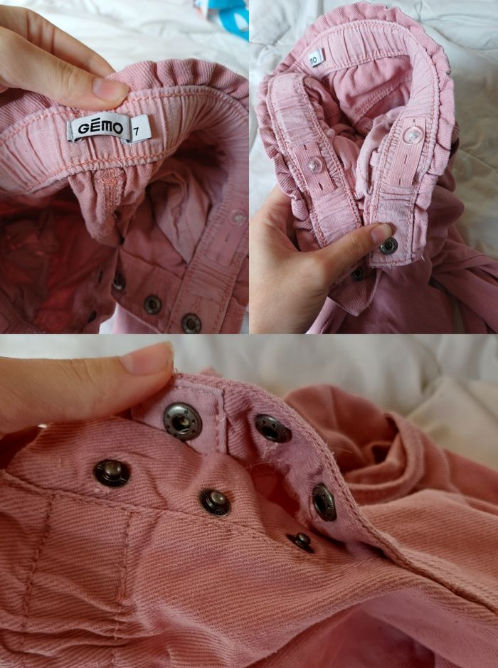 Pantalons denim coupe slouchy à taille ajustable fille - photo numéro 5