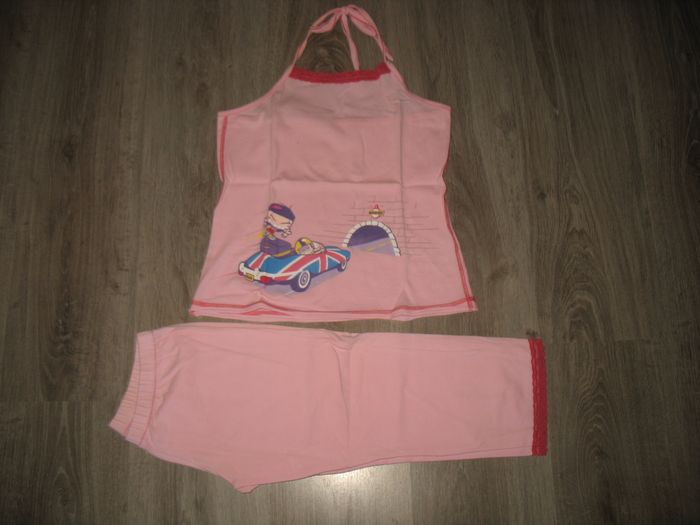PYJAMA 2 PCS : PANTACOURT + DÉBARDEUR ROSE "ETAM" - TAILLE S - n°01 - photo numéro 2