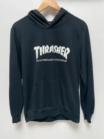 Thrasher Skateboard Magazine Hoodie black white Mens Small