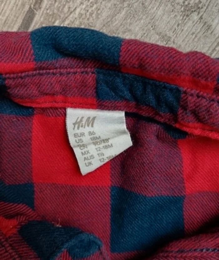 Chemise flanelle h&m 12/18 mois - photo numéro 2