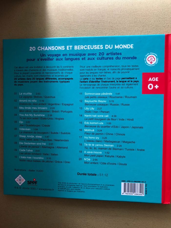 Livre cd 20 chansons et berceuses du monde - photo numéro 3