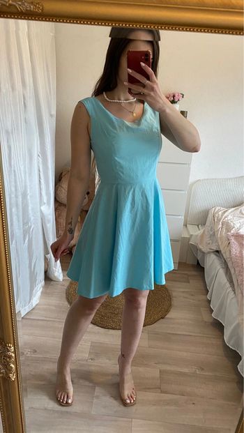 Robe patineuse vintage chic bleu ciel