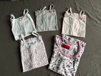 Lot de 5 chemisettes à bretelles  « Vertbaudet » petite fille