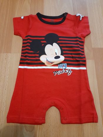 Combishort mickey rouge