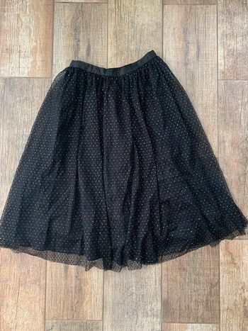 Jupe noir longue Zara tulle et paillettes dorées