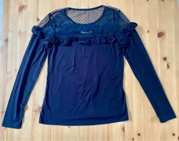 T-shirt col plumetis