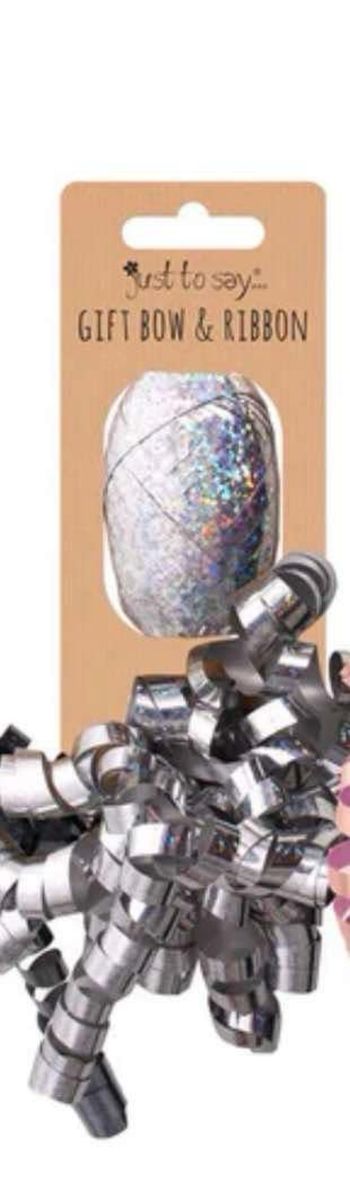 Ruban Nœud Cadeaux Rose Grise Scintillant Just To Say 10 mètres