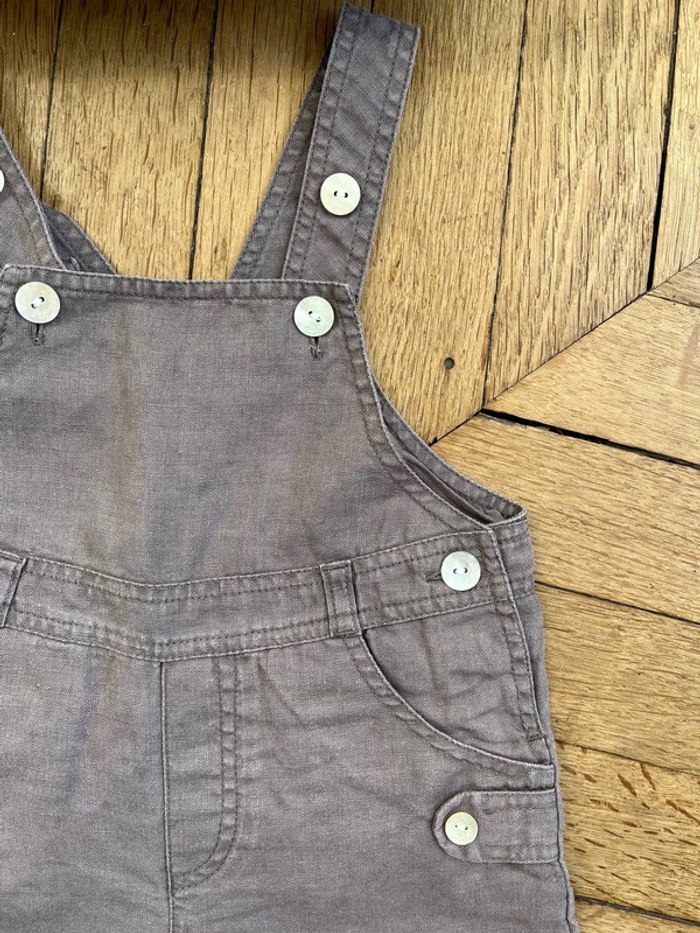 Salopette courte tartine et chocolat taille 12 mois - photo numéro 2