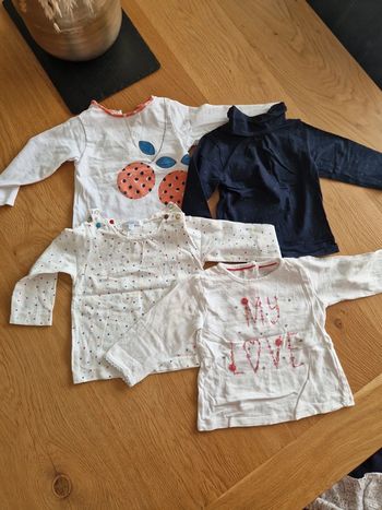 Lot t-shirt manches longues 12mois