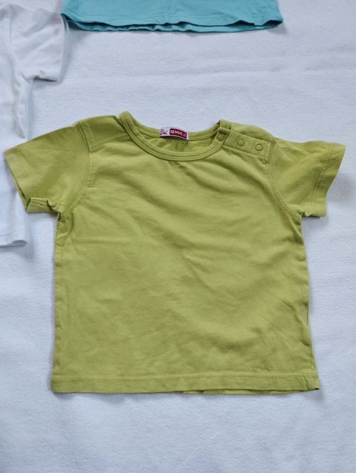 Lot t-shirts manches courtes garçon 12 mois - photo numéro 7