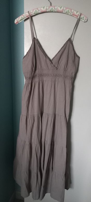 Robe Bretelles longue '  Bohême  ' / Taupe / T.M