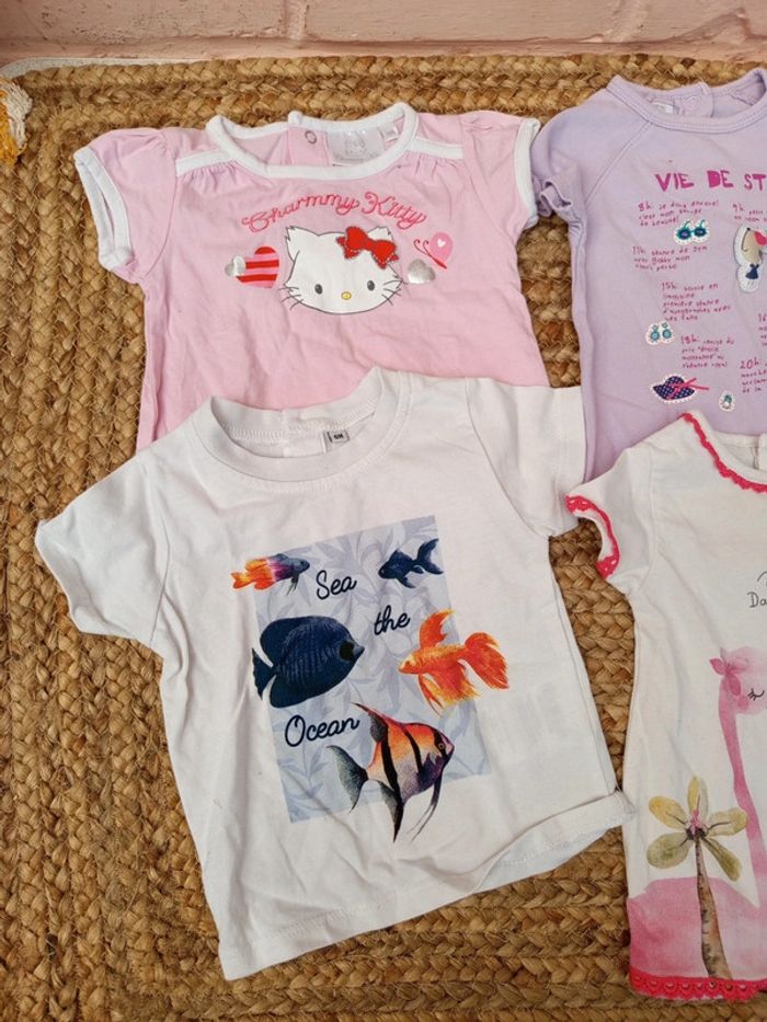 Lot de 5 t-shirt taille 6mois - photo numéro 2