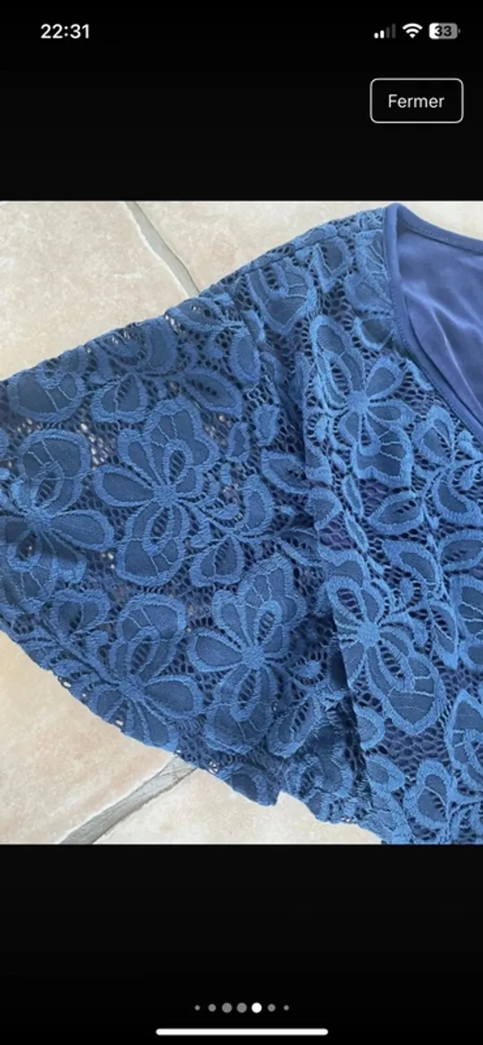 Magnifique robe en dentelle toute doublée en 44 excellent état - photo numéro 8