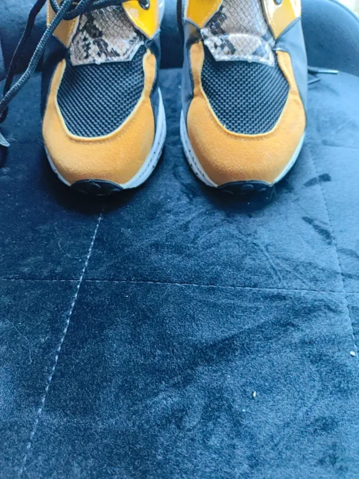 Basket femme taille 37 noir jaune - photo numéro 20