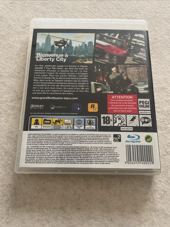 Grand Theft Auto 4 GTA IV Jeu PS3 Complet FR - photo numéro 6