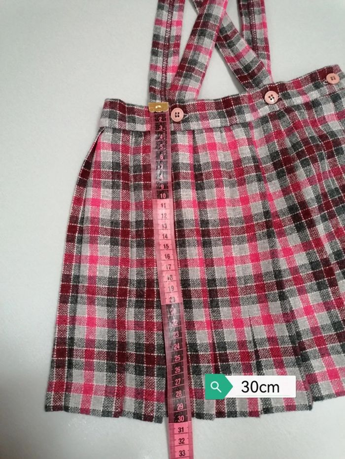 Robe salopette à carreaux laine fabrication française 2ans - photo numéro 8