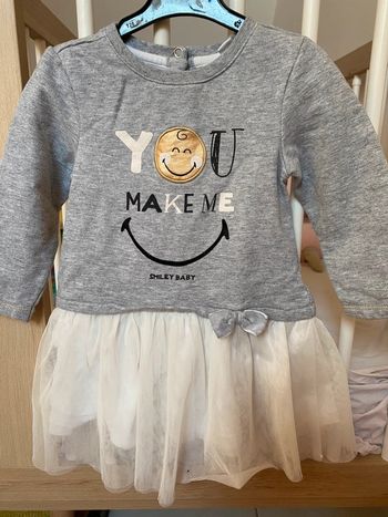 Robe hiver doublé polaire volant Smiley baby 18m