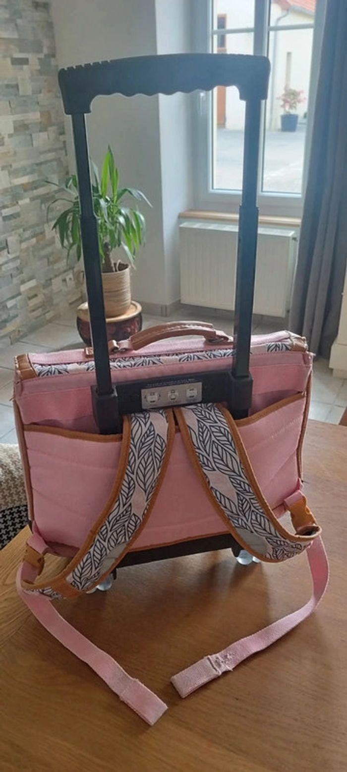 Cartable Tann's trolley création flore + trousse - photo numéro 2