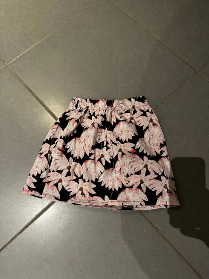 Jupe - Fait Maison - Fleurs - Noir, rose & blanc - 5 ans