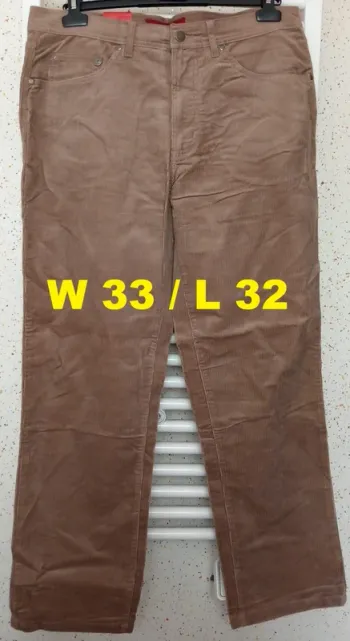 Pantalon en velours marron Pierre Cardin Taille W 33 / L 32