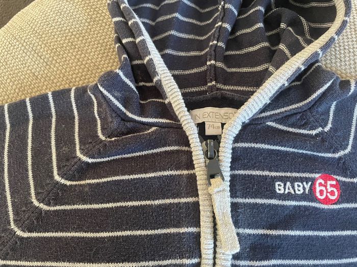 Gilet bleu et gris garçon In Extenso 9 mois - photo numéro 4