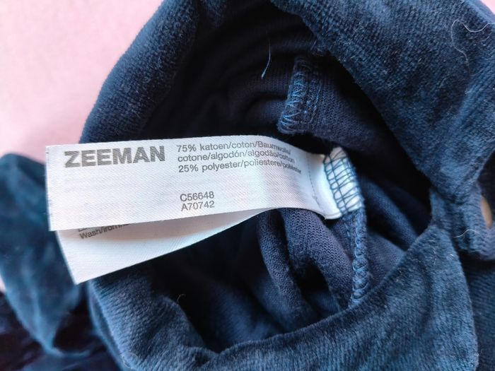 Pijama chaud mixte Zeeman bleu marine velours 50 cm - photo numéro 5