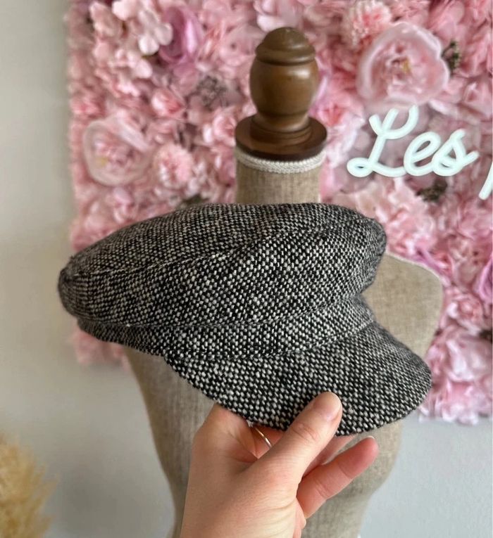 Casquette gavoche en laine noir et blanc taille 54 - Galeries Lafayette - photo numéro 3