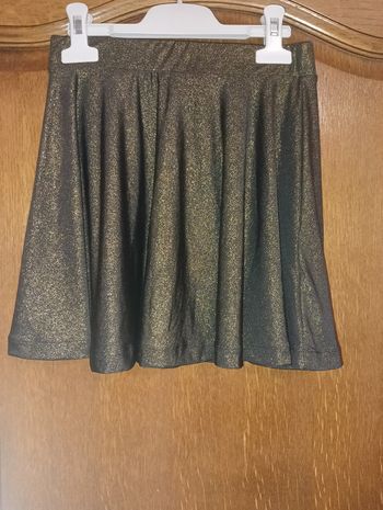 Jupe patineuse dorée pailletée Kiabi 12 ans Noël