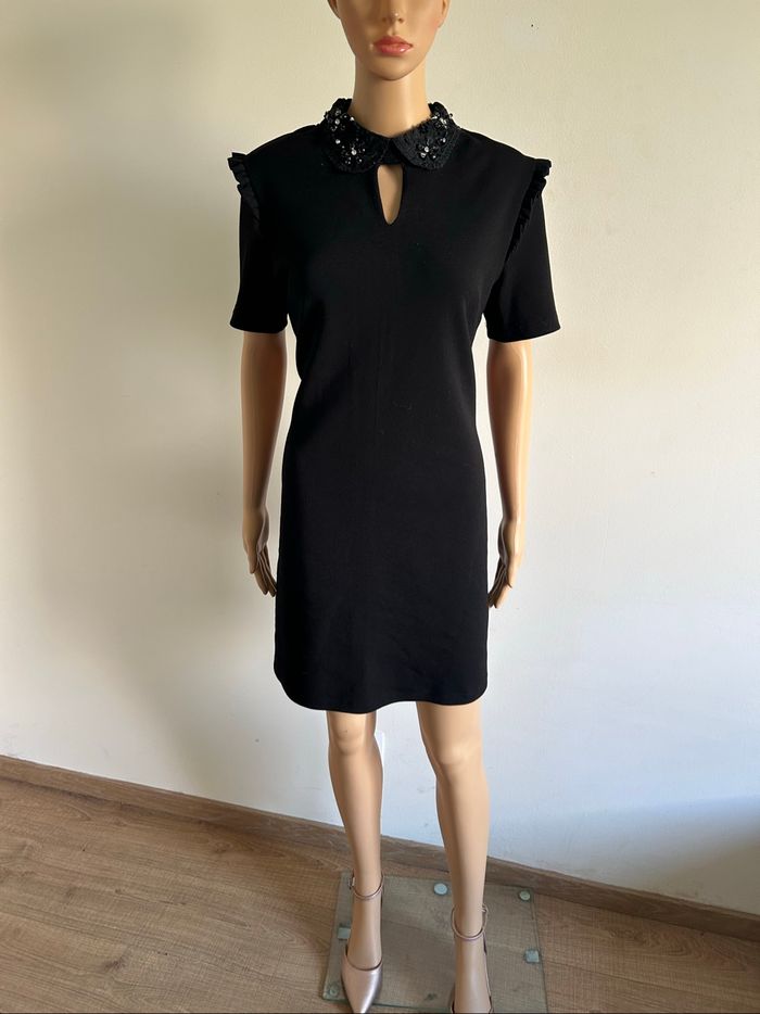 Robe noire avec strass à manches courtes Morgan taille 40 TBE - photo numéro 3