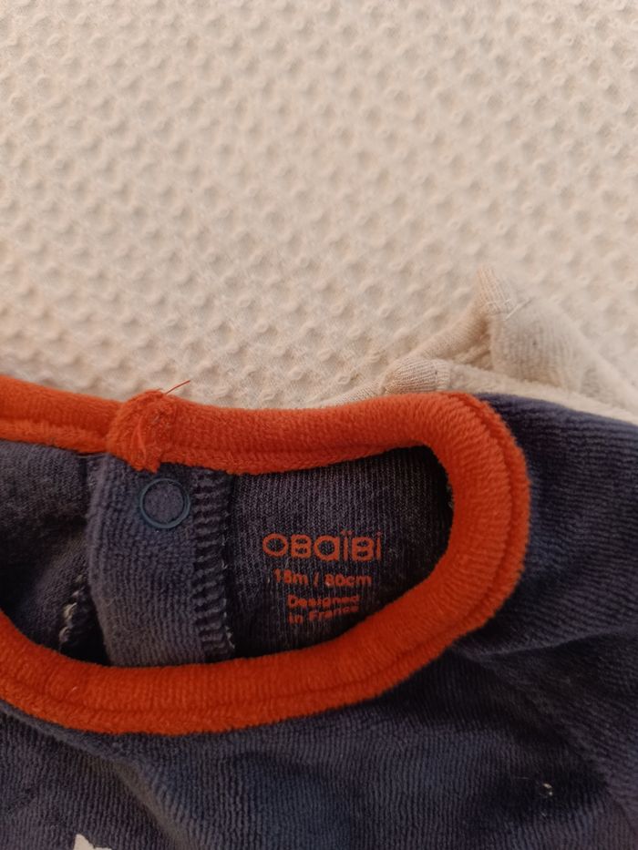 Lot 3 sweats velours taille 80 - photo numéro 3