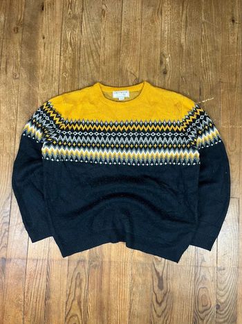 Pull maille vintage motifs rayures multicolore XL
