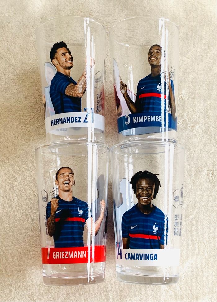 Lot 4 verres équipe de France en verre - photo numéro 5
