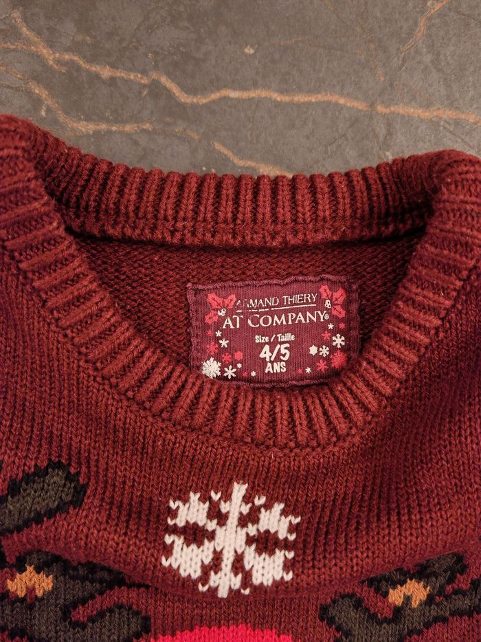 Pull renne de noel Armand Thiery 4/5 ans - photo numéro 4
