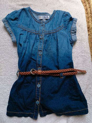 Robe en jean tie&dye et ceinture 6 mois