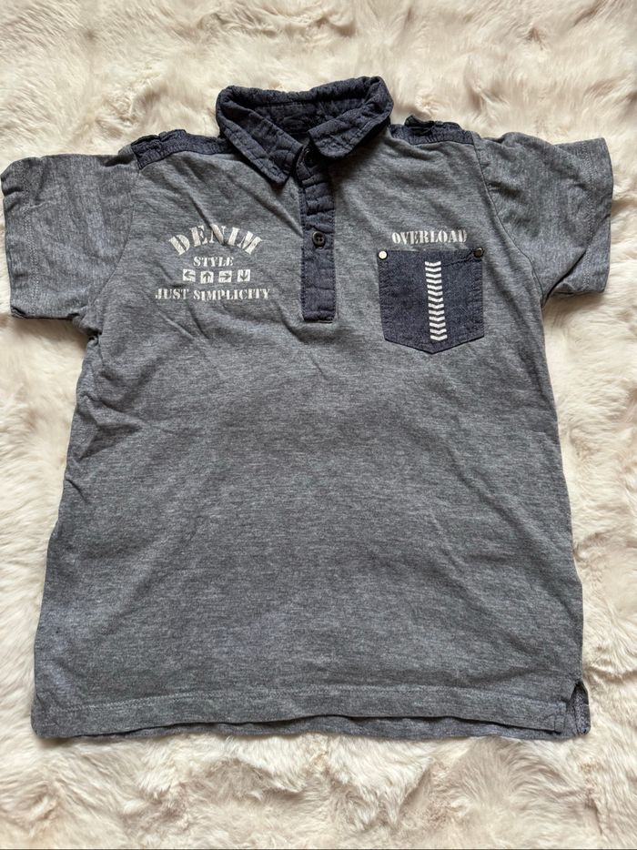 👕 polo - garçon - 8 ans - denim style - Boy top - bon état